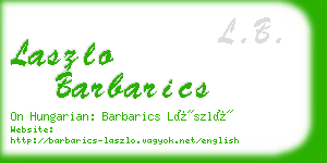 laszlo barbarics business card